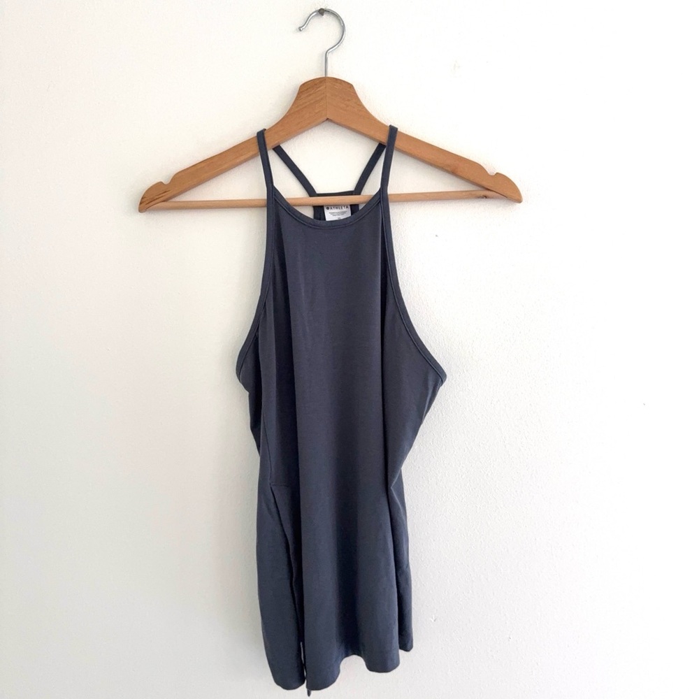 Athleta Blue Side Slit Racerback Tank XS
